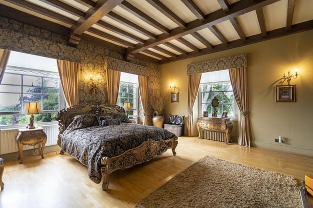 The master bedroom is fit for a king!
