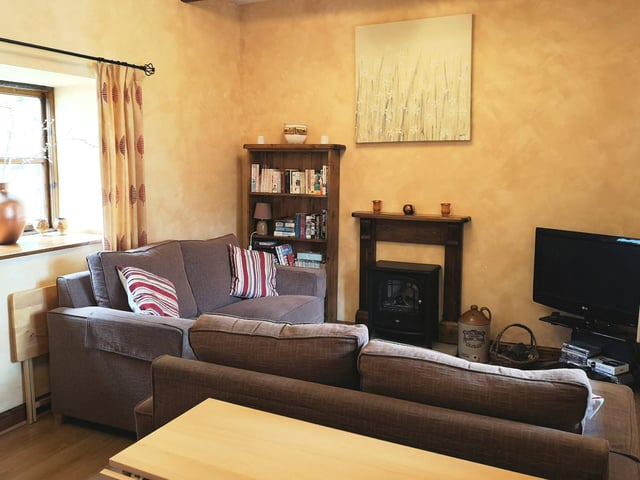 The lounge inside the holiday cottage.