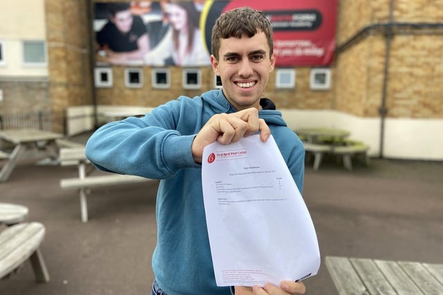 Southmoor Academy student Kyle Hutchinson, 18, was "shocked" after seeing his A-Level exam results. 

Picture by FRANK REID