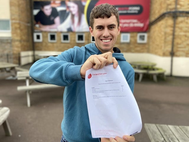 Southmoor Academy student Kyle Hutchinson, 18, was "shocked" after seeing his A-Level exam results.
Picture by FRANK REID