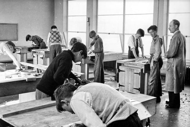 Mr St Julien's woodwork class at Thorney Close Secondary Modern Boys School in 1954. What was your best project? Photo: Bill Hawkins.