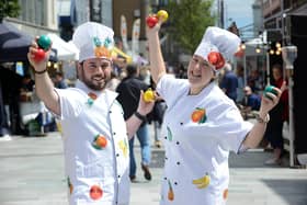 Juggling entertainers at a previous Sunderland Food & Drink festival