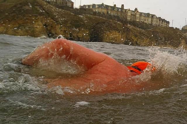 Leroy Arkley and his fellow sea swimmers faced bitter conditions during the challenge.
