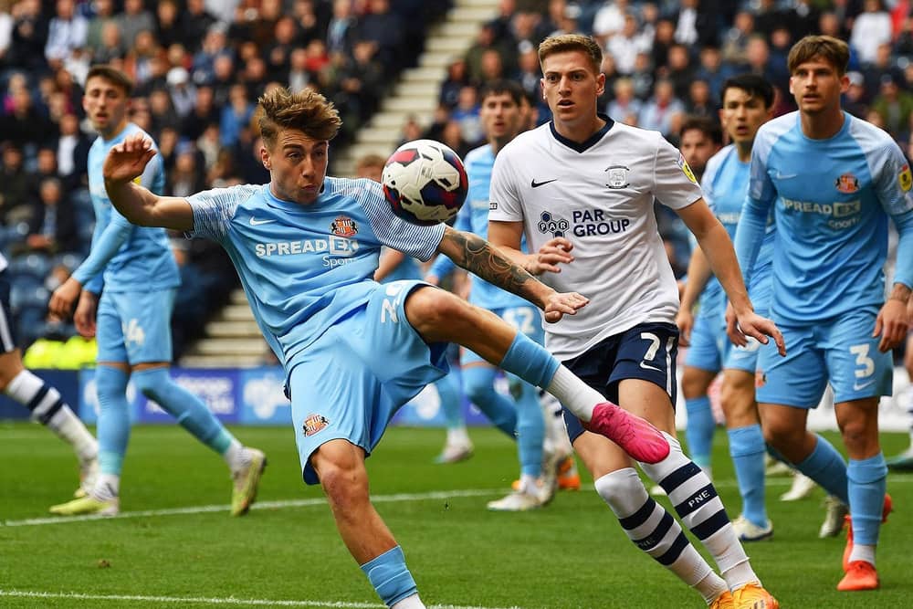 Jack Clarke playing for Sunderland.