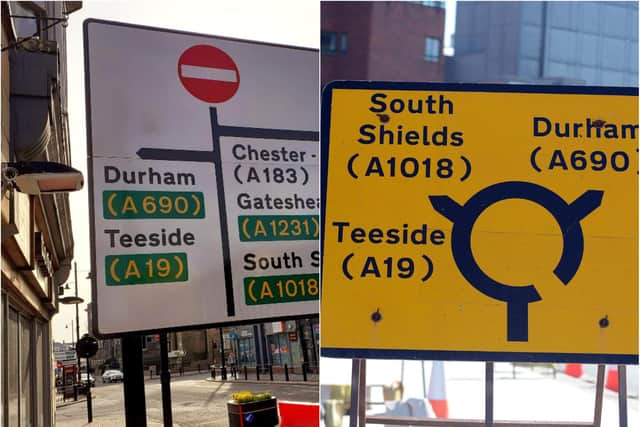 Oops! Wearsiders and 'Teesiders' alike won't be happy with these signs.