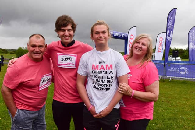 The McEvoy family, David, James, Charlie and Suzanne, at the start of the 3km and 5km Sunderland Race For Life. The race was a "very personal" event for the family who've faced their own challenges with cancer.