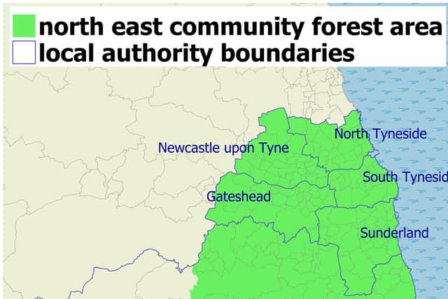 The area to be covered by the new ‘community forest’.