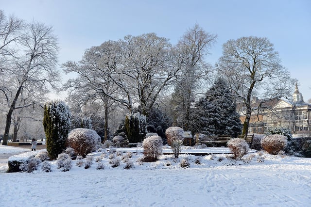 A wintry scene at Pavilion Gardens