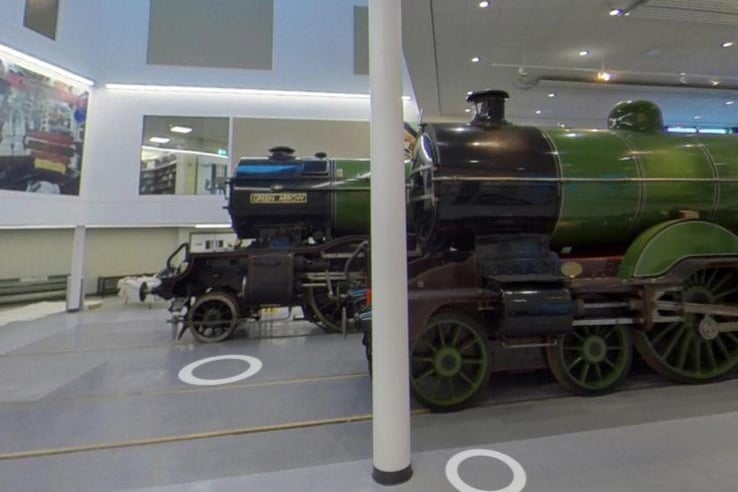 Inside the new £14m Danum Gallery, Library and Museum. Steam locos