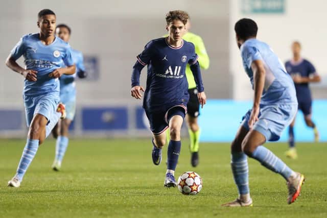 Edouard Michut of Paris Saint-Germain in action during a UEFA youth league match
