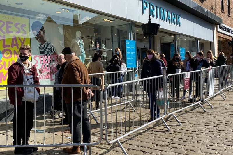 There were long queues outside Primark as shoppers headed out to find a bargain