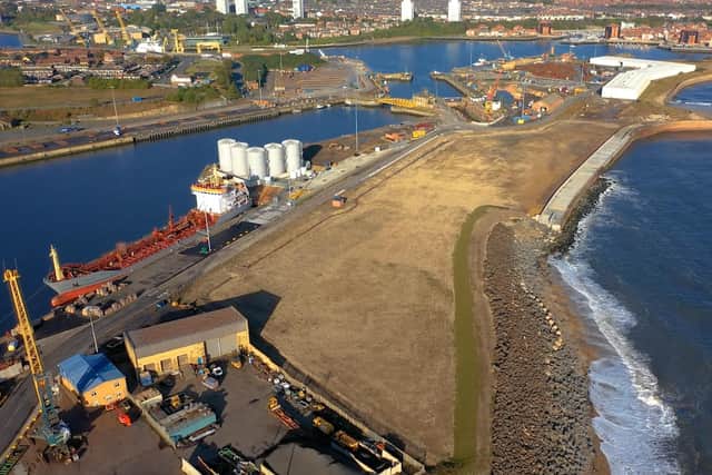 The site at the Port of Sunderland that is earmarked for the new plant.