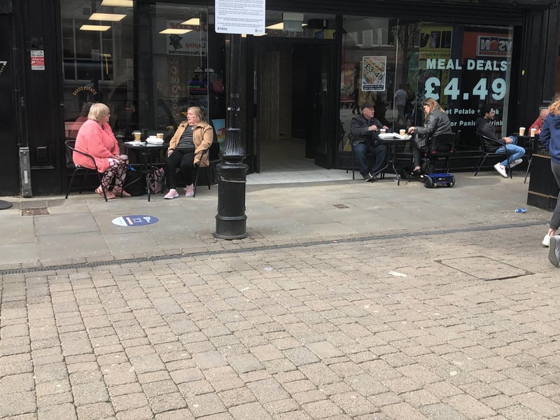 People grabbing a bite to eat.
