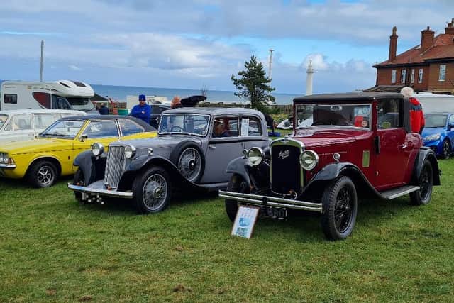 Cars on show at the Seaburn rally.