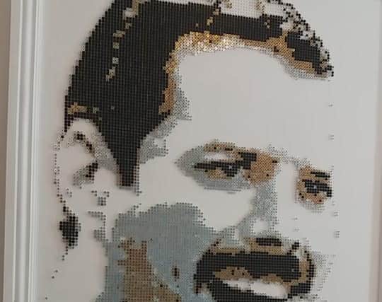 Work underway on the Freddie Mercury piece. Picture: Darren Timby.