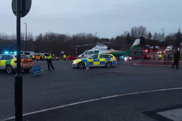 The emergency services directed traffic away from the scene of the crash on Wessington Way.