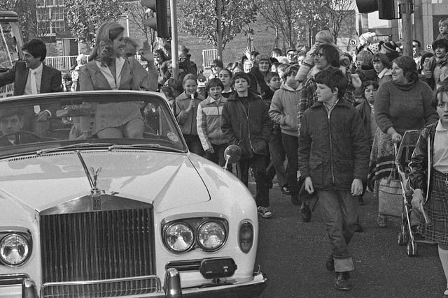 The Joplings parade in 1982 and look at the crowds who were keen to get a look at the celebrities.