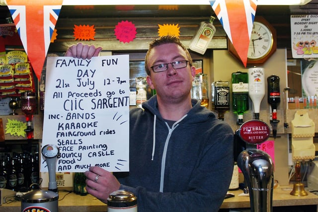 Steward Alex Chamberlain at the Peterlee Sports and Social Club in 2012 where a charity day was planned on behalf of Clic Sargent.