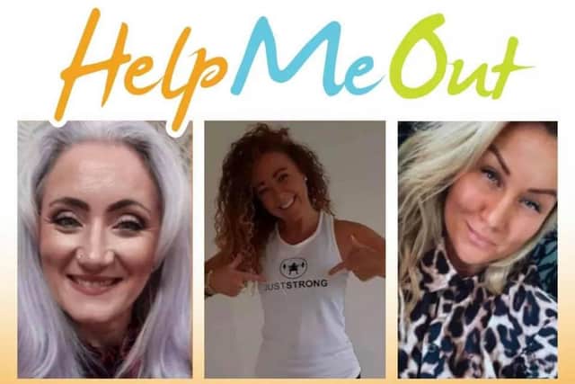 Founders of Help Me Out Melanie Thornton, Gemma Muncaster and Lauren Beattie
