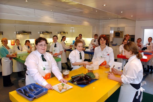 Year 7 pupils at St Anthony's in Sunderland in 2004. They were learning cooking skills with the help of the Food Standards Agency.