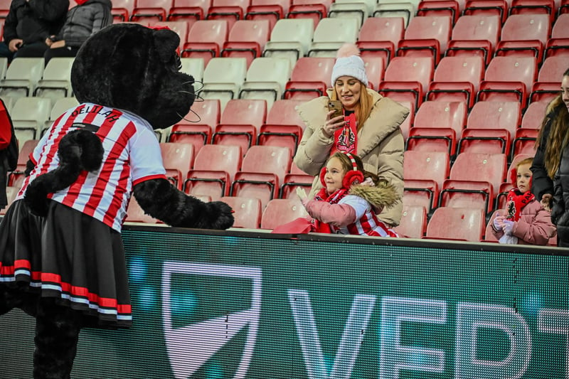 Sunderland supporters backing their team at the Stadium of Light