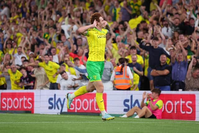 Norwich striker Josh Sargent scored twice against Millwall. (Photo by Marc Atkins/Getty Images)