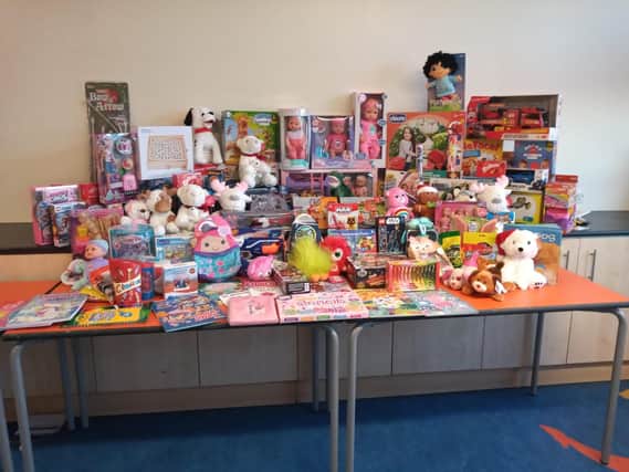Some of the eggs and toys delivered to Sunderland Royal Hospital