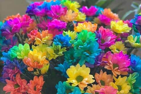 Rainbow roses by Lily Bows
