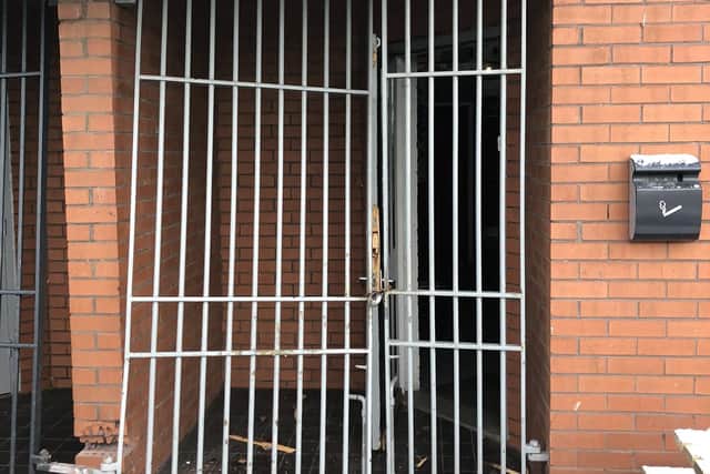 Damage caused by vandalds at Vaux Brewery, in Roker