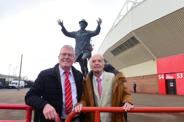 Fred Hicks with his son Glenn at the Stadium of Light.