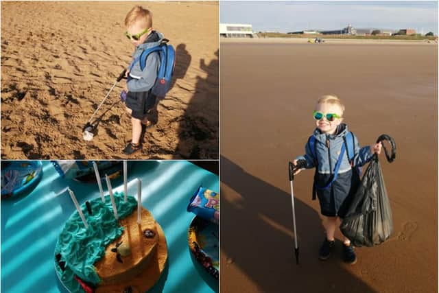 Charlie Foster has spent his fifth birthday helping to save the turtles.