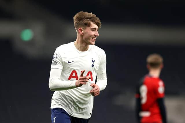 Jack Clarke playing for Tottenham Under-23s. Photo by Alex Pantling/Getty Images)
