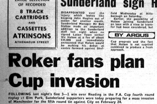 Sunderland had seen off Reading and Manchester City were waiting for them in the 5th round. But the Sunderland team would have plenty of support with thousands of Mackems on their way to Maine Road.