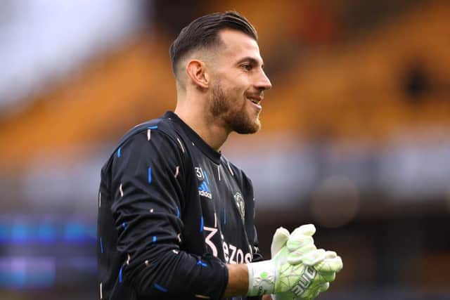 Martin Dubravka warms up at Molineux yesterday.