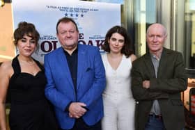 From left, The Old Oak cast members Claire Rodgerson, Dave Turner, Ebla Mari and writer Paul Laverty at the movie's premiere at the Durham Gala Theatre & Cinema. Picture by FRANK REID.