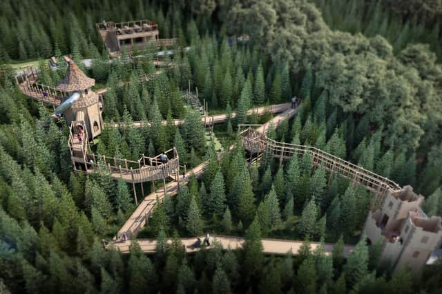 CGI image of The Plotters' Forest at Raby Castle