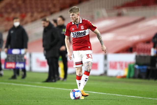 Hayden Coulson playing for Middlesborough.