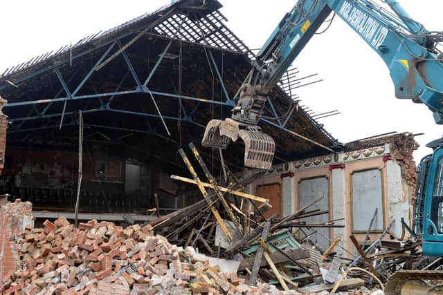 Demolition work at the former Ryhope bingo hall and electric cinema.