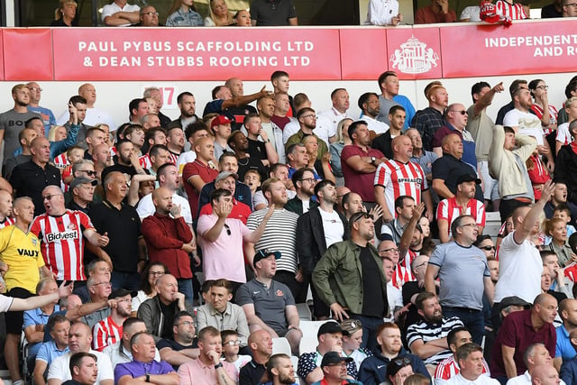 Sunderland fans watch their team at the Stadium of Light