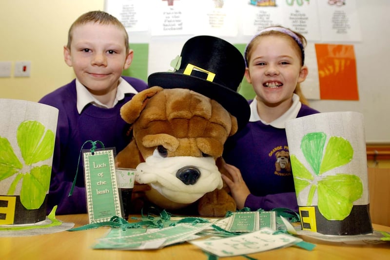 It's St Patrick's Day at Grange Primary School in 2004. Does this bring back happy memories?