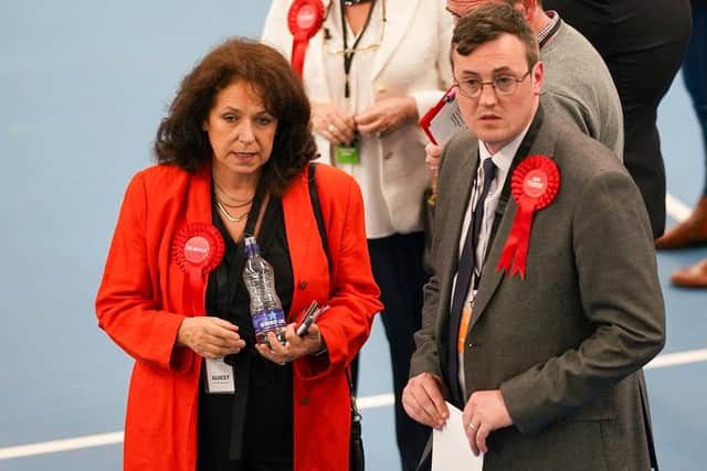 Michael Mordey with Sunderland Central MP Julie Elliott at the May 2022 election count.
