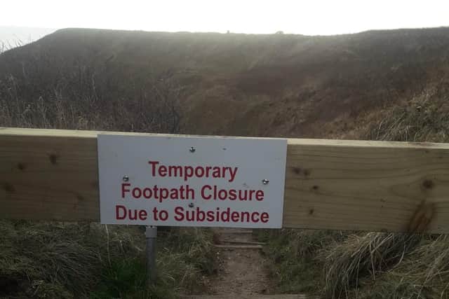 The path at Easington Colliery Beach has been closed./Photo: National Trust/Mark Frain