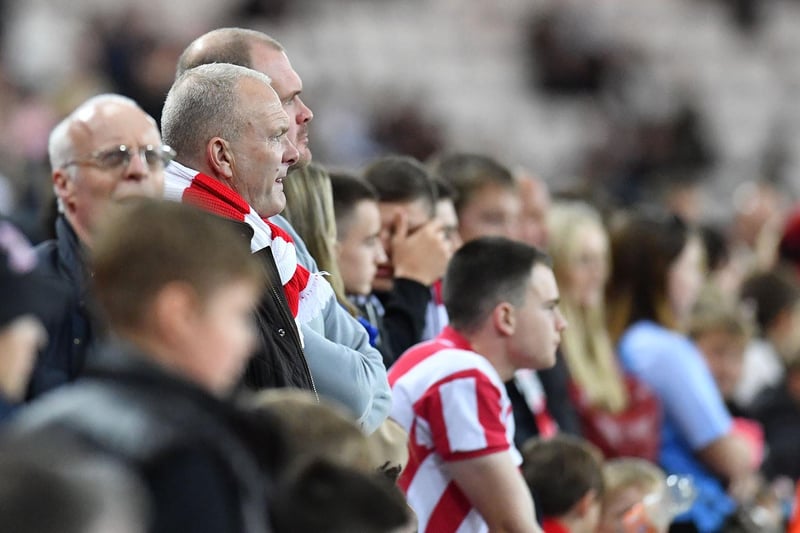 Sunderland fans in action at the Stadium of Light during the game against Blackpool in the Championship earlier this season.