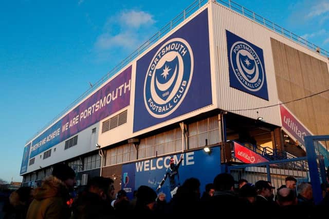 Portsmouth FC. (Photo by ADRIAN DENNIS/AFP via Getty Images).