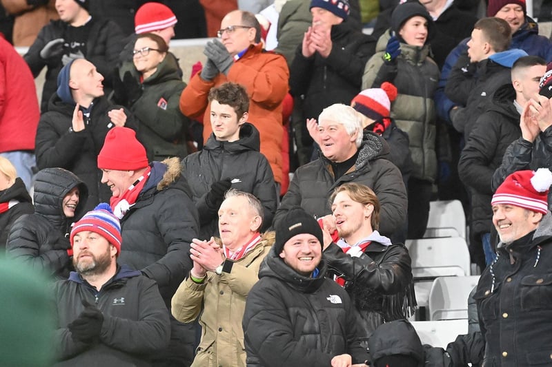 Sunderland fans in action during the game against Leeds United during the 2023-24 season.