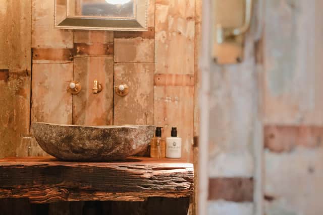 The hut has its own bathroom.  Credit: Helen Russell Photography.