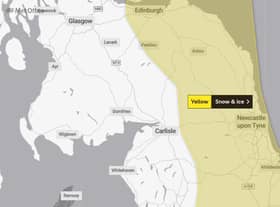 This graphic from the Met Office shows the area covered by the weather warning.