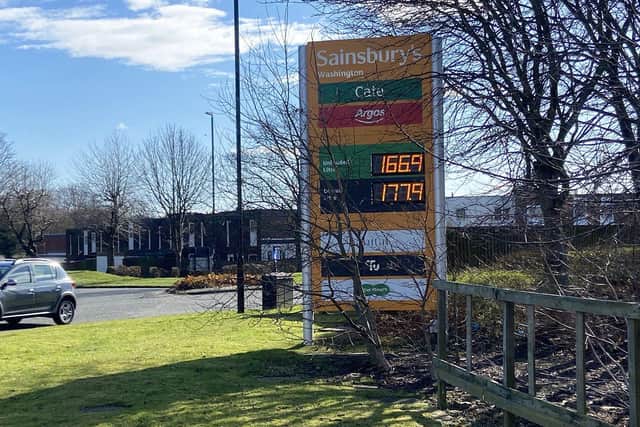 Sainsbury's Petrol station in Washington is normally one of the cheapest places for petrol and diesel but has also seen a massive increase in prices. 

Picture by FRANK REID.