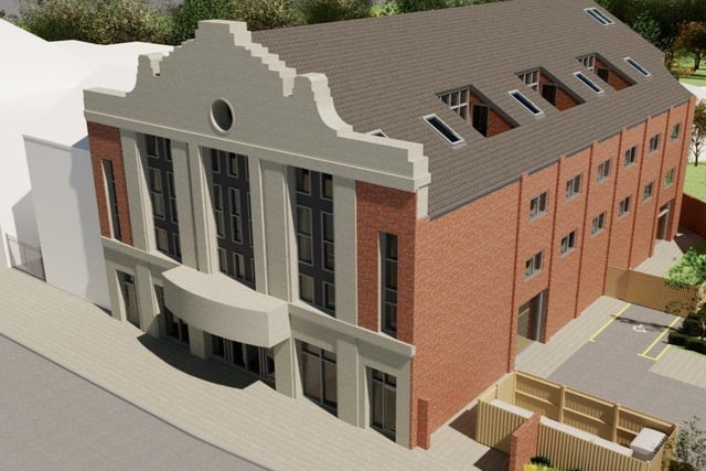 An artist's impression of how the building could look after being transformed into flats.