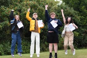 Students at Whitburn Church of England Academy have been celebrating the school's best ever set of externally examined GCSE results. (Lest to right) pupils Tyger Emms-Hobbins, Lewis Pounder, Joe Miller and Abbie Bryce.